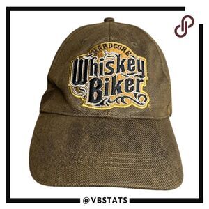 CSI Hardcore Whiskey Biker Embroidered Oil Skin Baseball Cap Hat Brown‎
